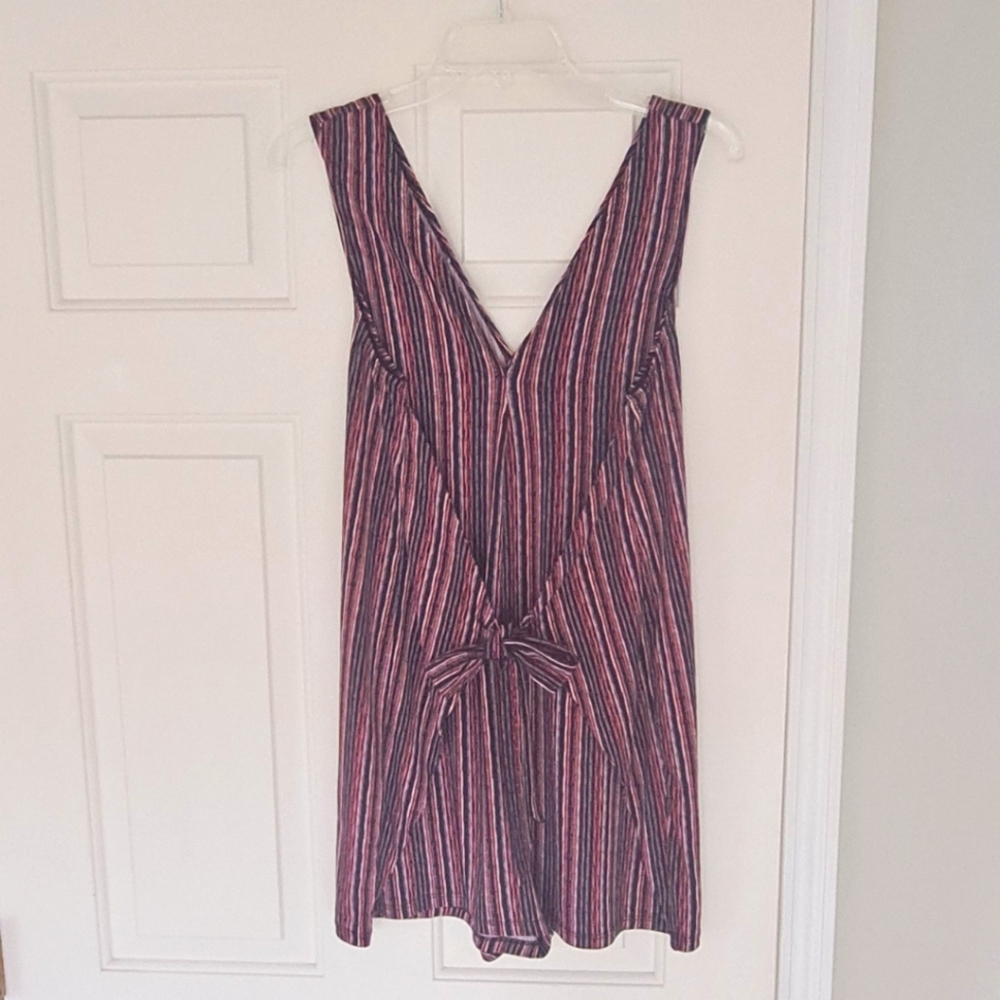 BCBG romper striped bow soft shorts.  Size Med.